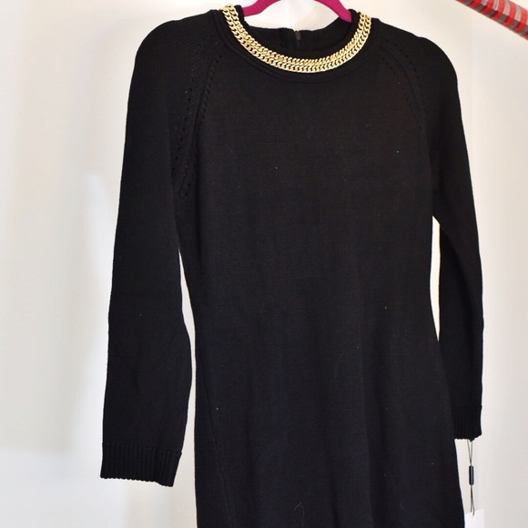 calvin klein black sweater dress